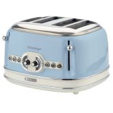 Ariete AR5605 Vintage Four Slice Blue Toaster