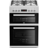 Beko EDG634W 60cm Double Oven Gas Cooker with Gas Hob - White