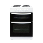 Haden HEST60W 60cm Double Oven Electric Cooker with Solid Top Hob - White