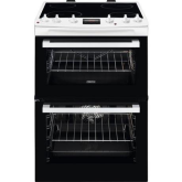 Zanussi ZCV66078WA 60cm Electric Double Oven with Ceramic Hob - White