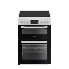 Hotpoint HDE6VDW 60cm Double Electric Ceramic Cooker