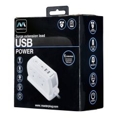 Masterplug 63060 4 Skt 2 HDMI Surge 2 M Extention Lead