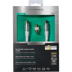 Vivanco 43150 Premium Coax Cable With Adapter 5M - 110Db