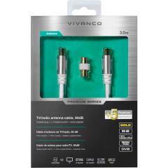 Vivanco 43153 PREMIUM COAX CABLE WITH ADAPTER 3M - 90dB