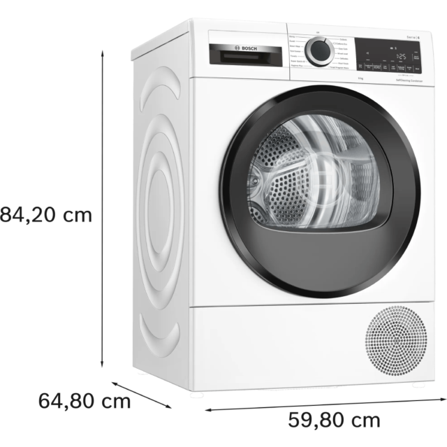 Bosch WQG24509GB 9kg Heat Pump Tumble Dryer - White
