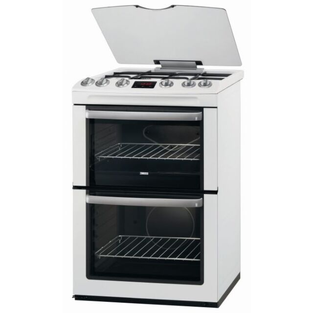 Zanussi ZCG669GW 60Cm Gas Cooker, Double Oven
