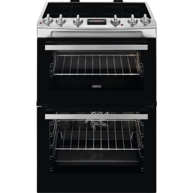 Zanussi ZCI66280XA 60cm Double Oven Electric Cooker with Induction Hob - Stainless