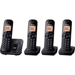 Panasonic KXTGC224EB Dect 4 Phones With Tam And Call Blocking - Quad