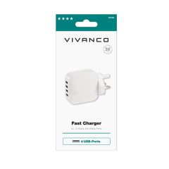 Vivanco 38799 6879CHARGVVUSB4 USB CHARGER QUATTRO PORT 